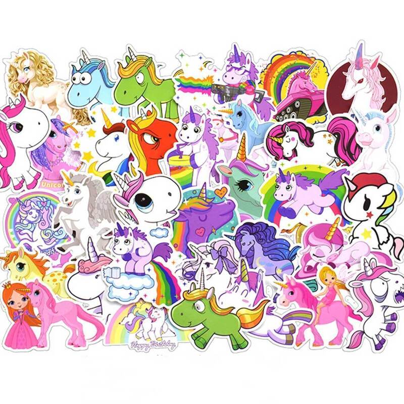 

Cartoon Unicorn Print Sticker 50pcs