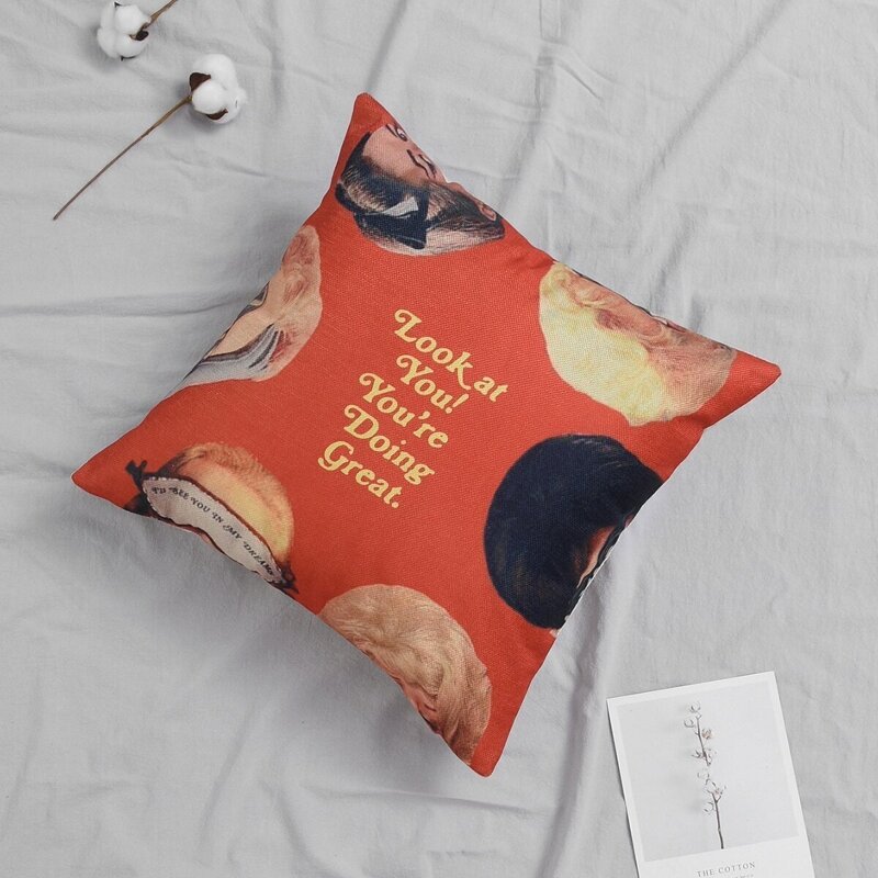 

Funny Slogan Print Cushion Cover, Multicolor