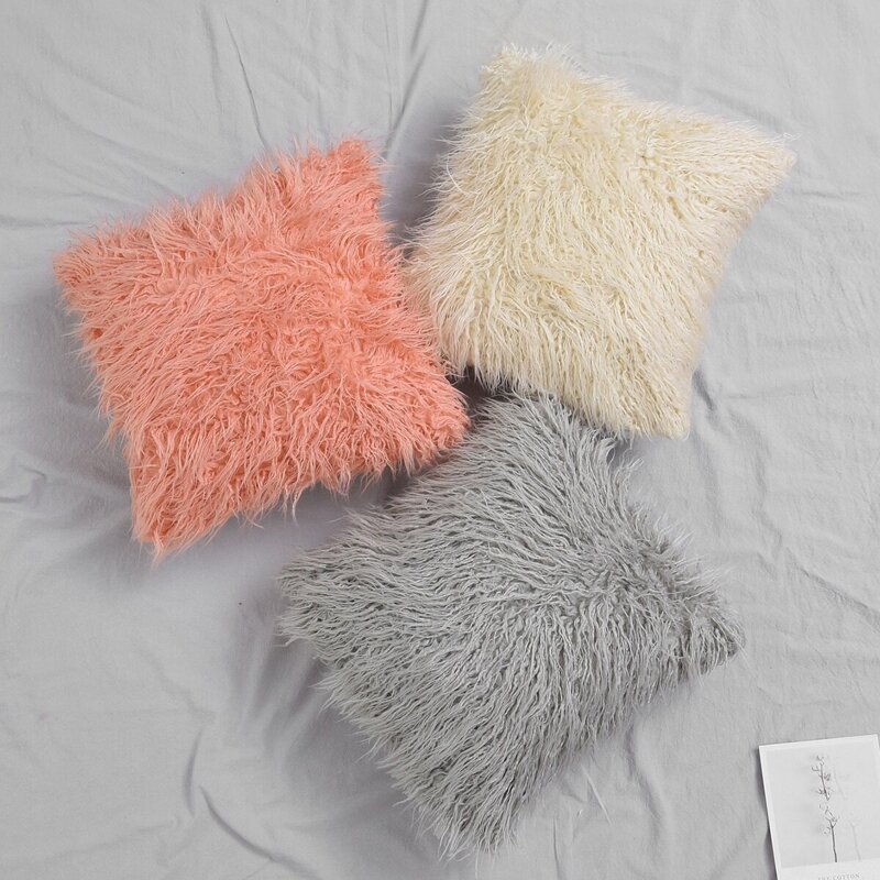 

Solid Plush Cushion Cover 1pc, Multicolor
