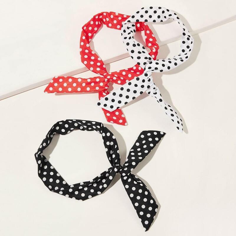 

Polka Dot Pattern Headband 3pcs, Multicolor