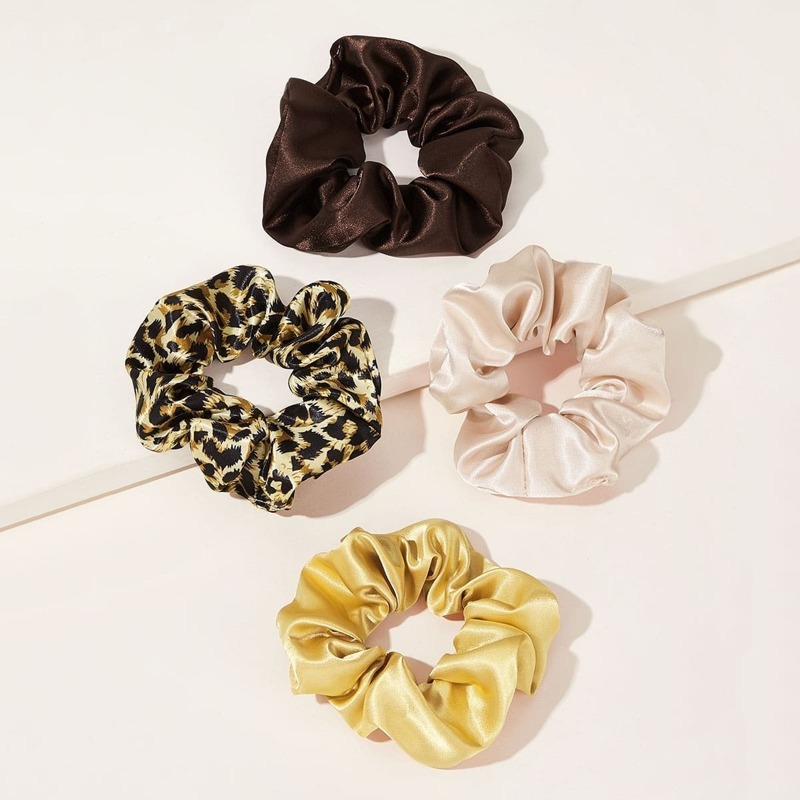 

Leopard Pattern Scrunchie 4pcs, Multicolor