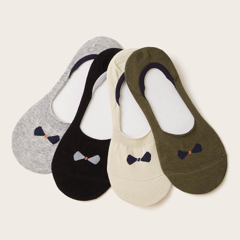 

Bow Tie Pattern Socks 4pairs, Multicolor