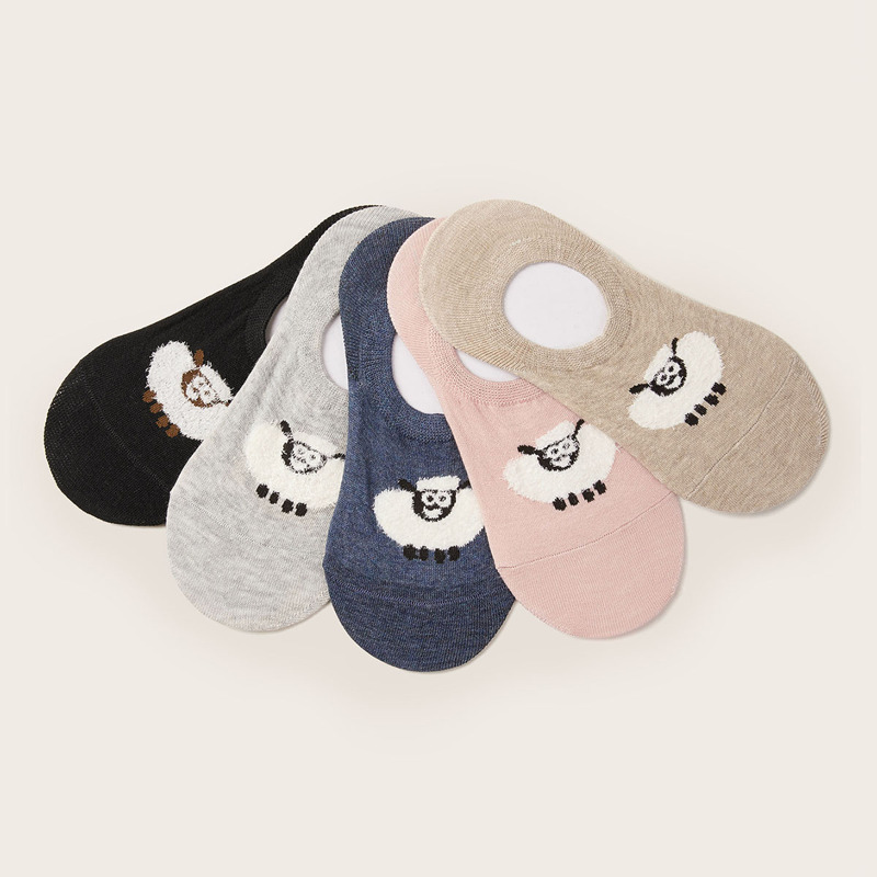

Cartoon Pattern Invisible Socks 5pairs, Multicolor