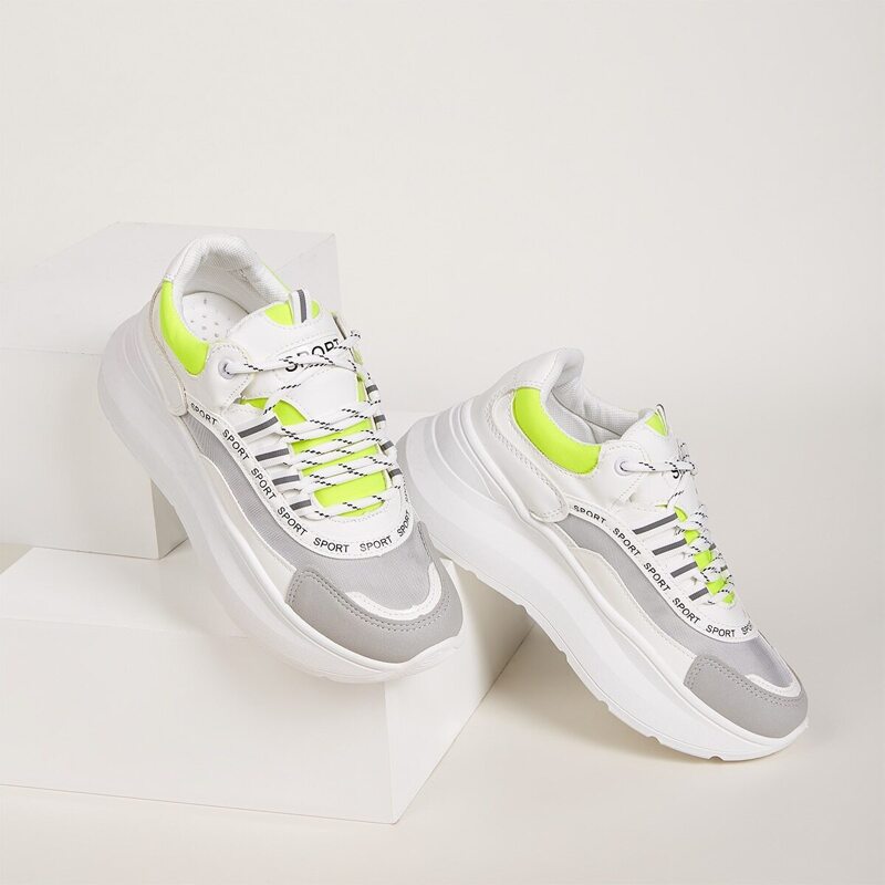 

Lace-up Front Chunky Sole Sneakers, Multicolor