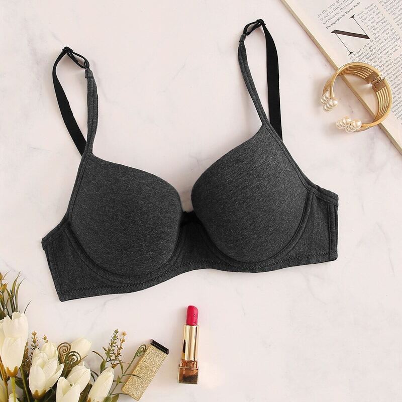 

Adjustable Strap Underwire Bra, Grey