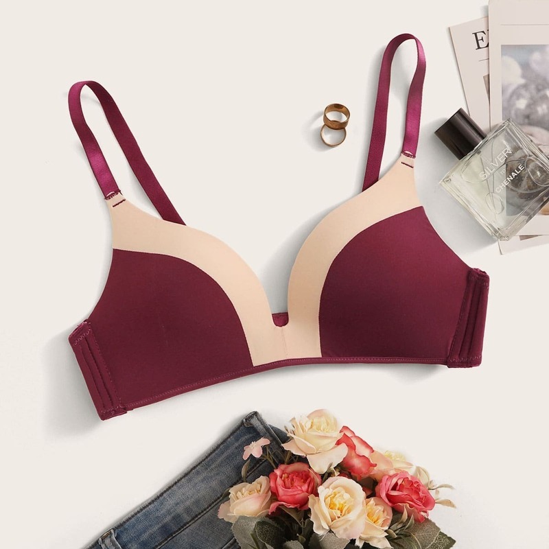 

Adjustable Strap Bra, Burgundy