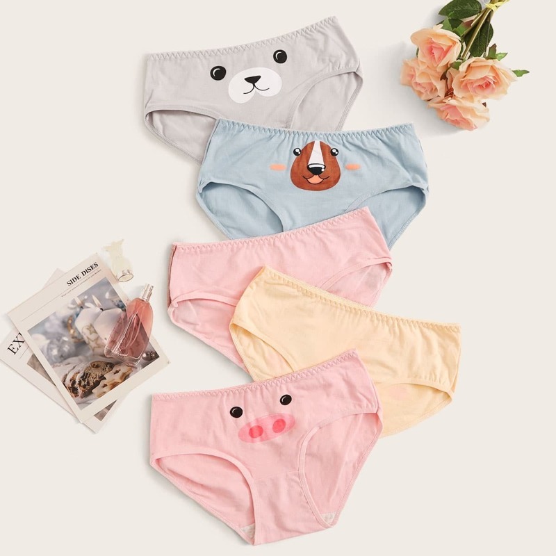 

Cartoon Print Panty Set 5pack, Multicolor