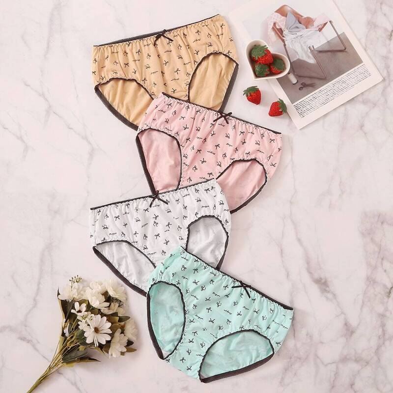 

Random Bow Print Panty Set 4pack, Multicolor