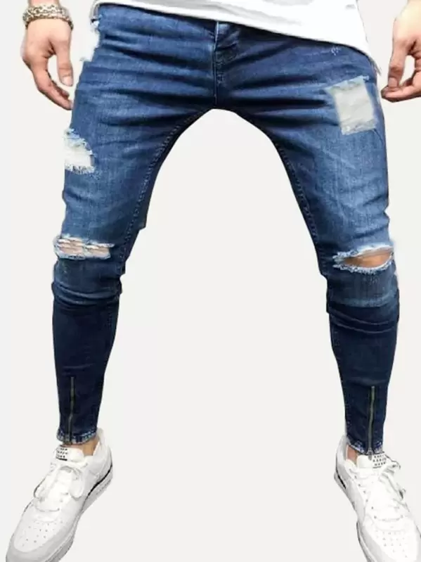 Vaqueros ajustados rotos hombre Outlet