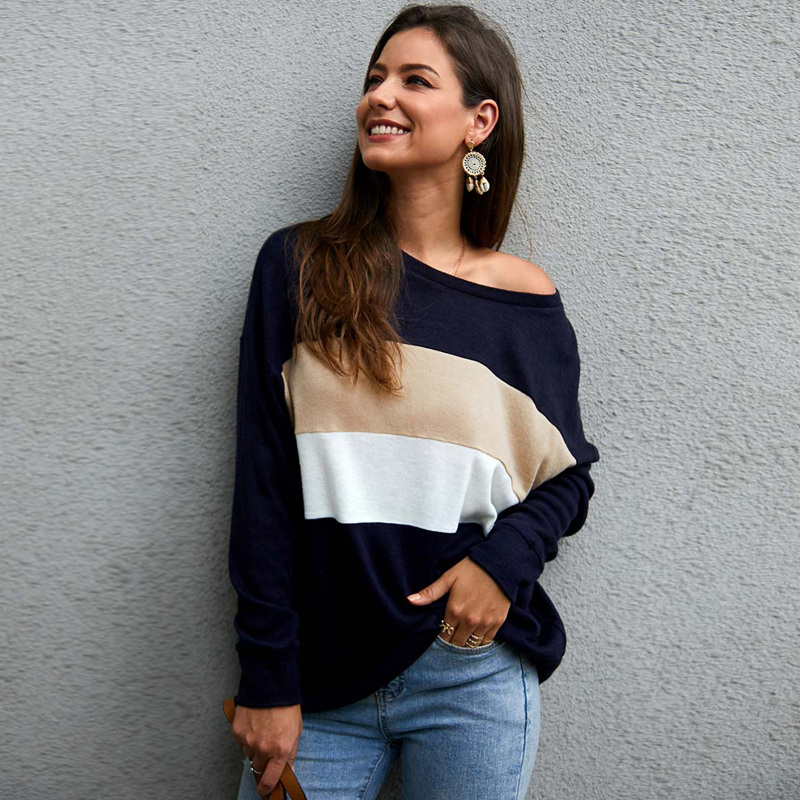 

Colorblock Slouchy Pullover Sweater, Multicolor