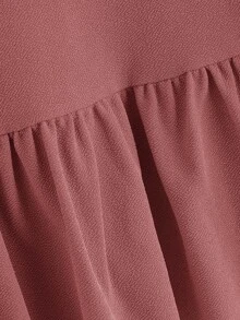 SHEIN Top peplum de manga raglán unicolor - Rosa Oxidada - Ver 3