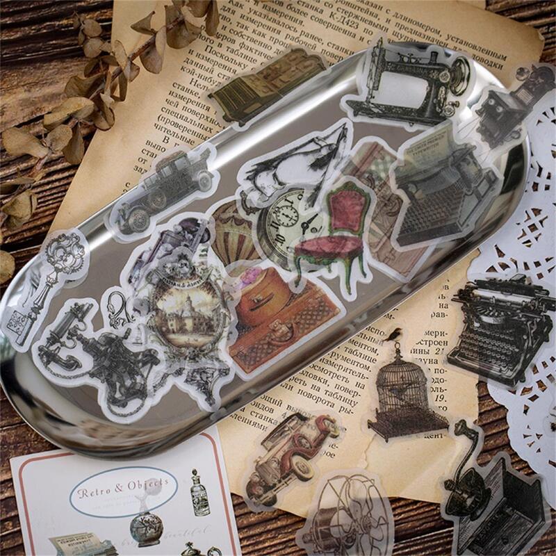 

Retro Plant & Animal Print Sticker 50pcs