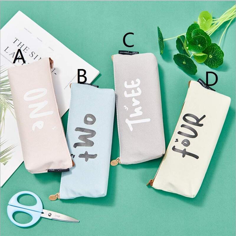 

Letter Print Zipper Pencil Bag 1pc