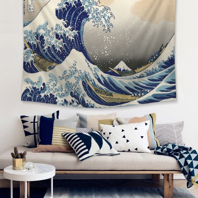 

Huge Wave Pattern Tapestry, Multicolor
