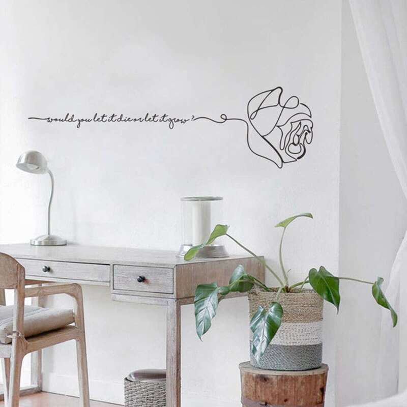 

Abstract Rose & Letter Wall Sticker
