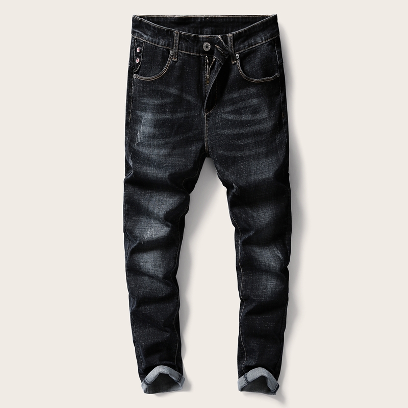 

Guys Solid Slant Pocket Washed Jeans, Black