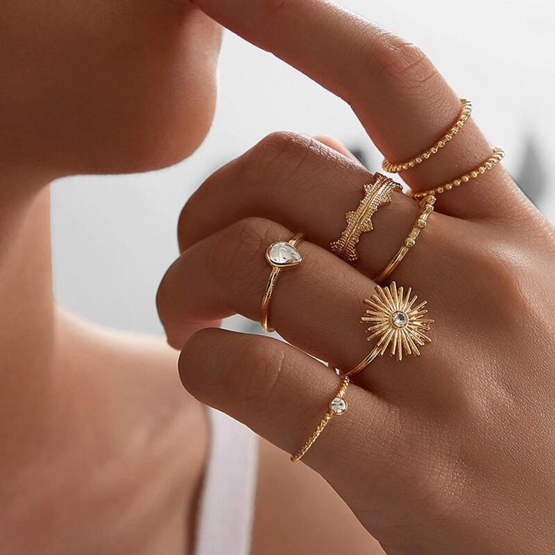 

Simple Ring 7pcs, Gold