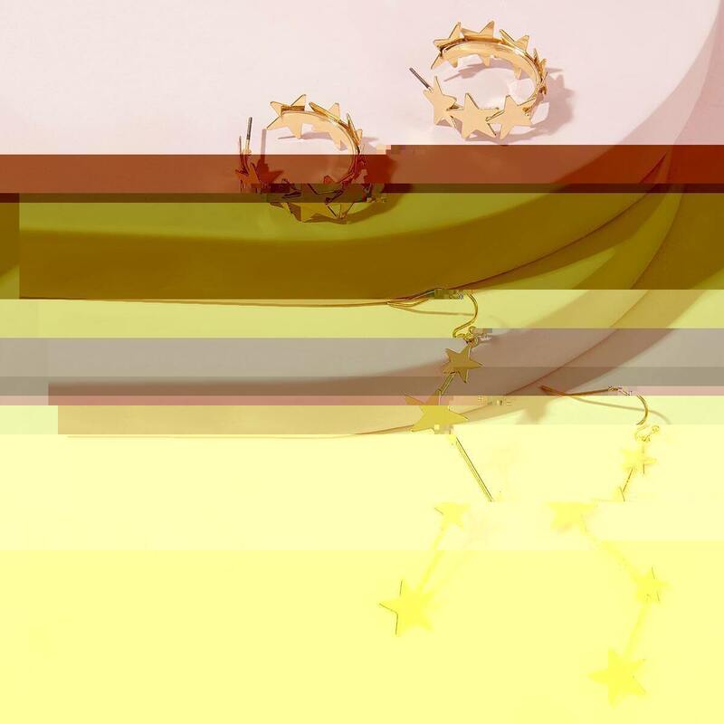 

Star Decor Earrings 2pairs, Gold
