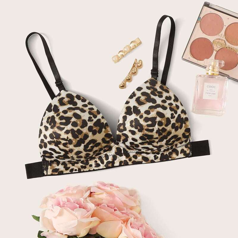 

Leopard Adjustable Stra Bra, Multicolor