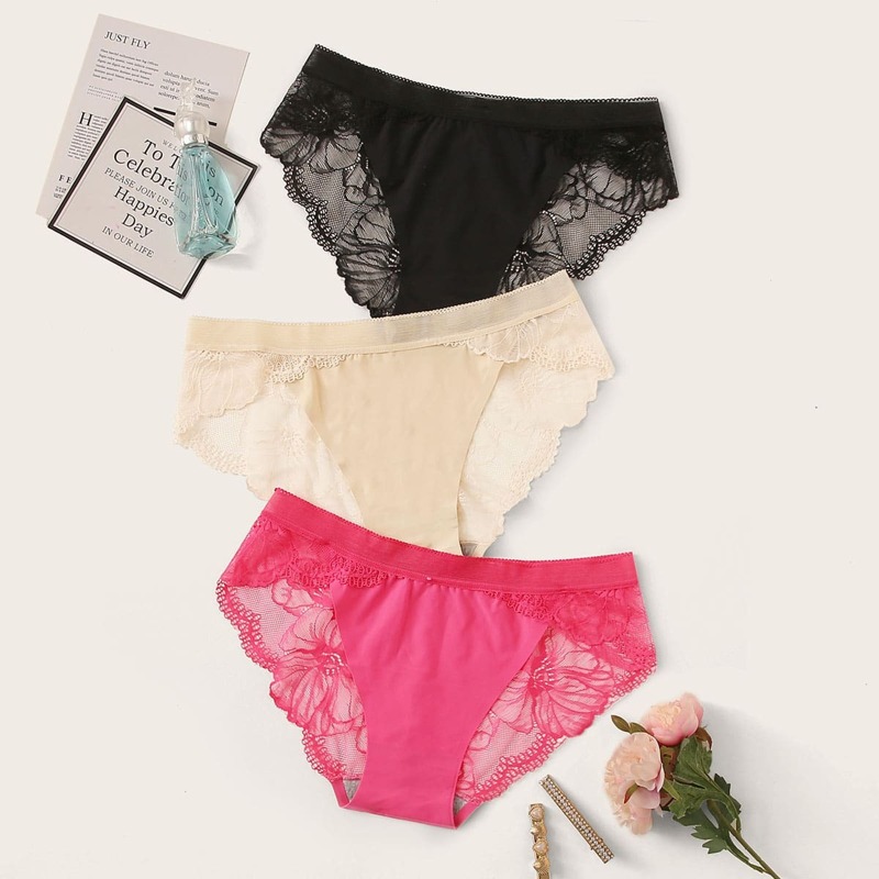 

Floral Lace Panty Set 3pack, Multicolor