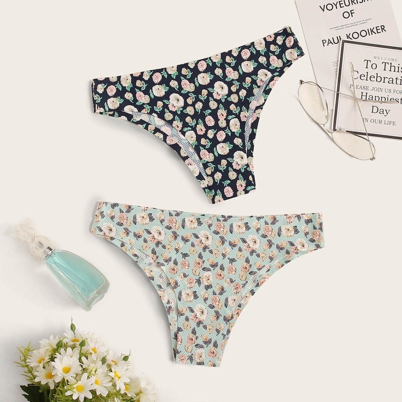 

Floral Print Seamless Panty Set 2pack, Multicolor