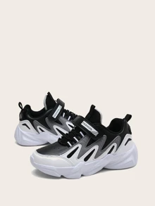 Toddler Boys Hook-and-loop Fastener Strap Chunky Sneakers - Black - View 5