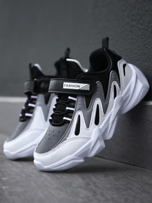 Toddler Boys Hook-and-loop Fastener Strap Chunky Sneakers - Black - View 6