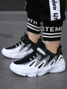 Toddler Boys Hook-and-loop Fastener Strap Chunky Sneakers - Black - View 7