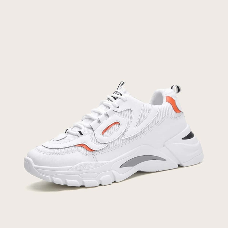 

Guys Lace-up Front Chunky Sneakers, White