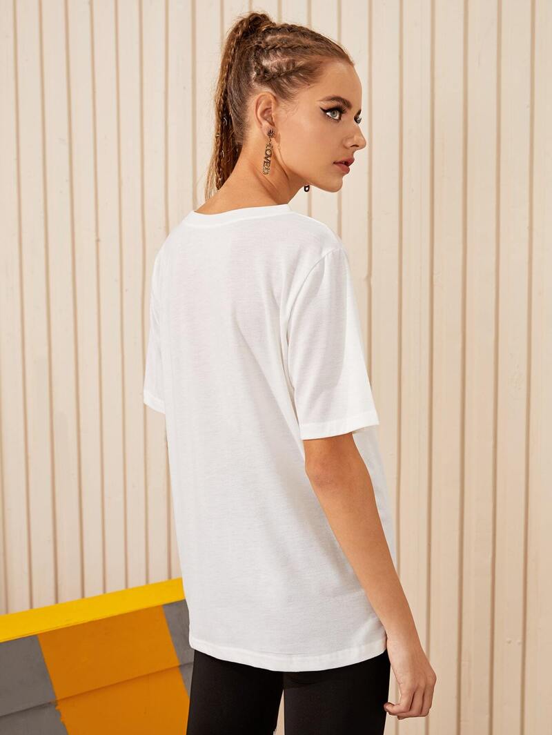 

Letter And Car Print Tee, White