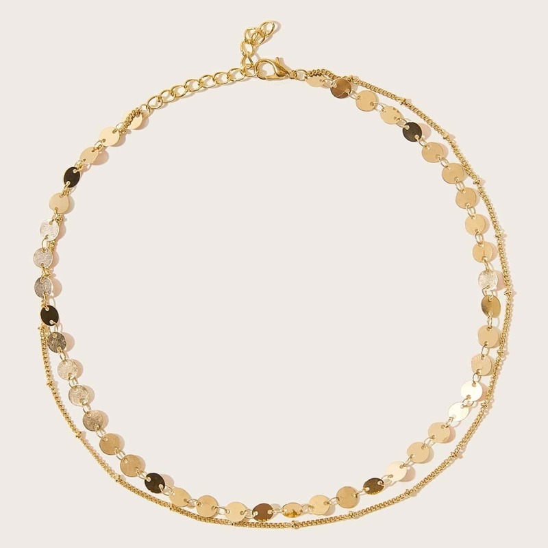 

Disc Link Layered Necklace, Gold