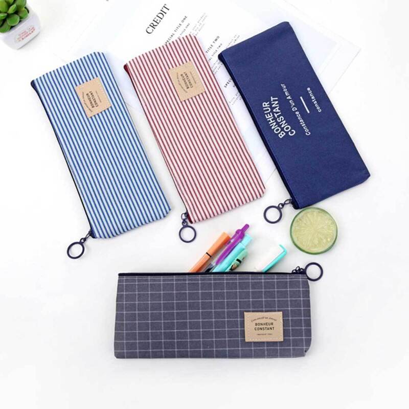 

1pc Stripe Pattern Pencil Bag