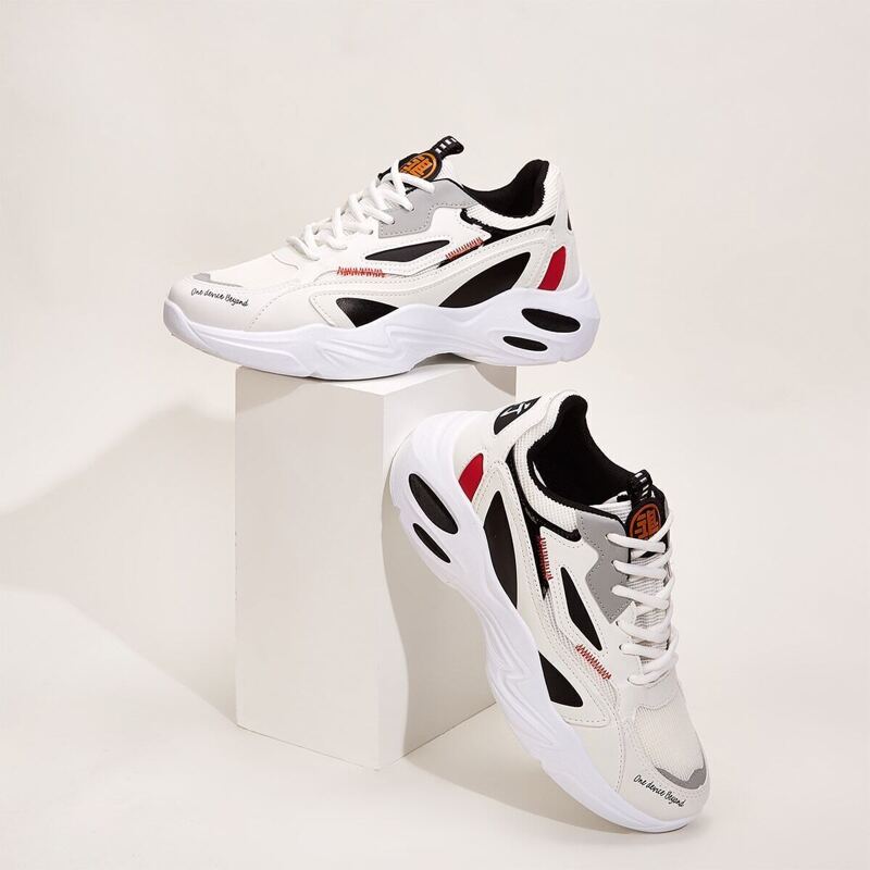 

Guys Lace-up Front Chunky Sneakers, White