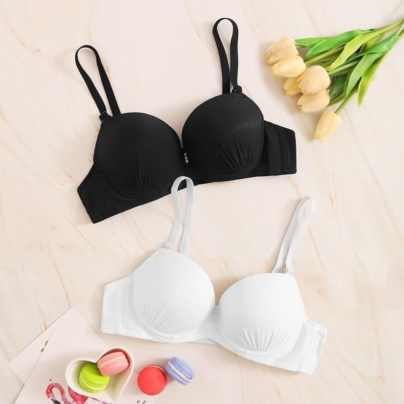 

2pack Underwire Bra Set, Black and white