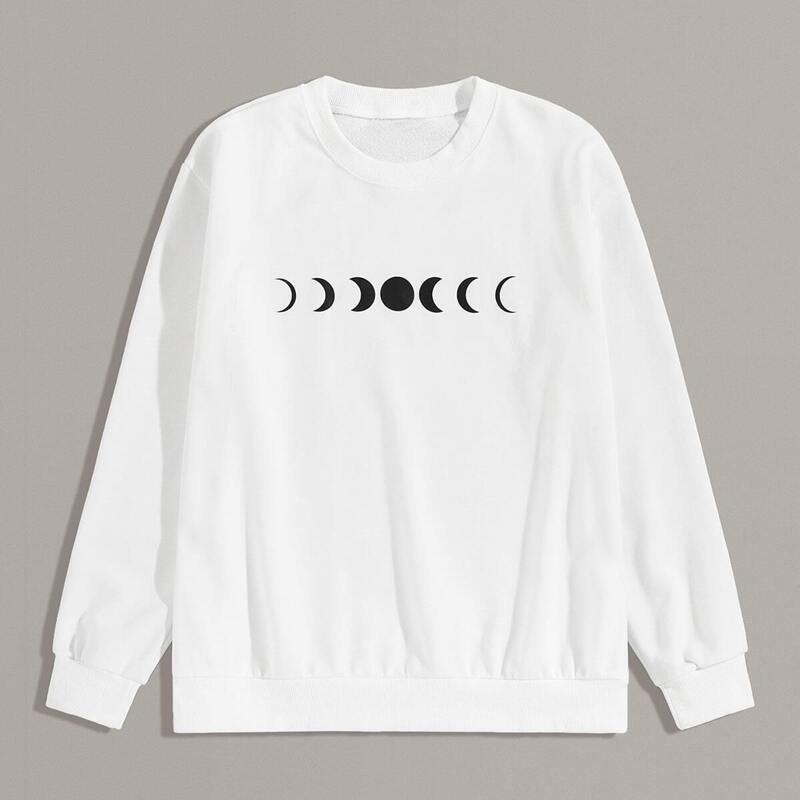

Guys Geo Print Drop Shoulder Sweatshirt, White