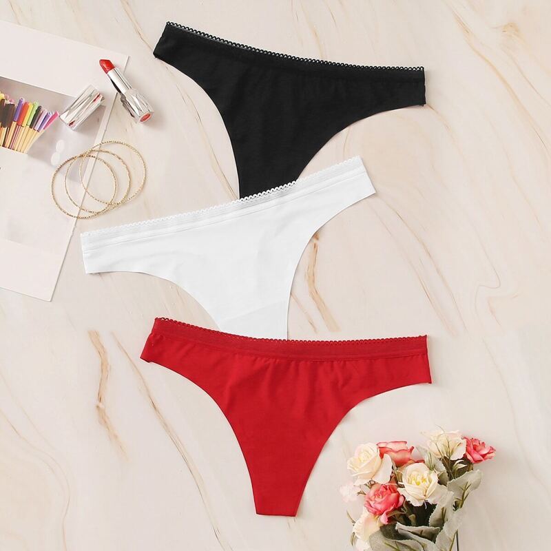 

3pack Lace Trim Panty Set, Multicolor