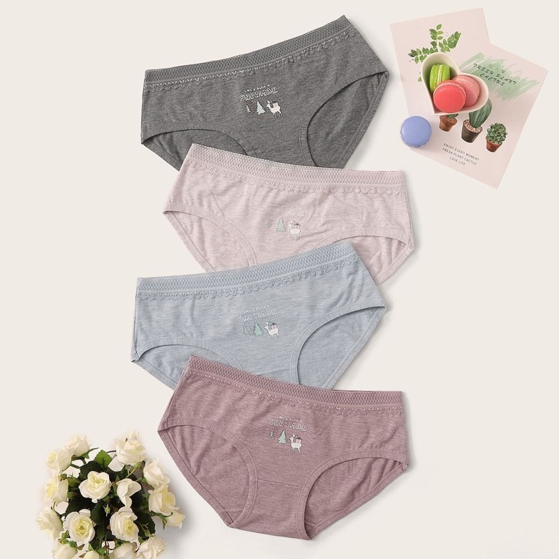 

4pack Cartoon Graphic Panty Set, Multicolor