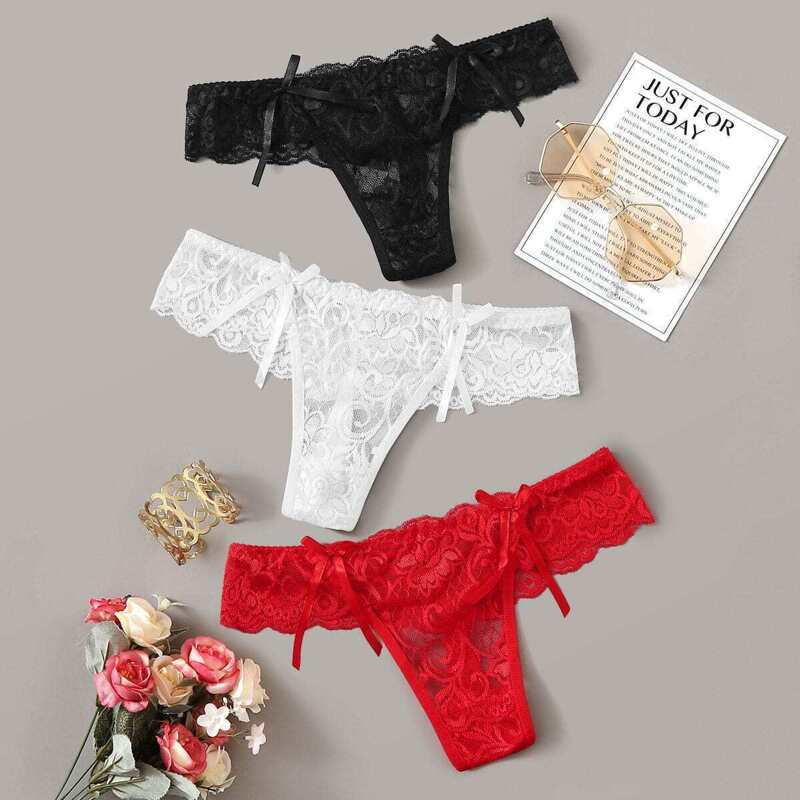 

3pack Floral Lace Panty Set, Multicolor
