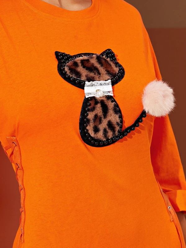 Chat fluo lumière noire Sweat-Shirt//Manches TShirt