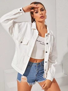 shein white denim jacket