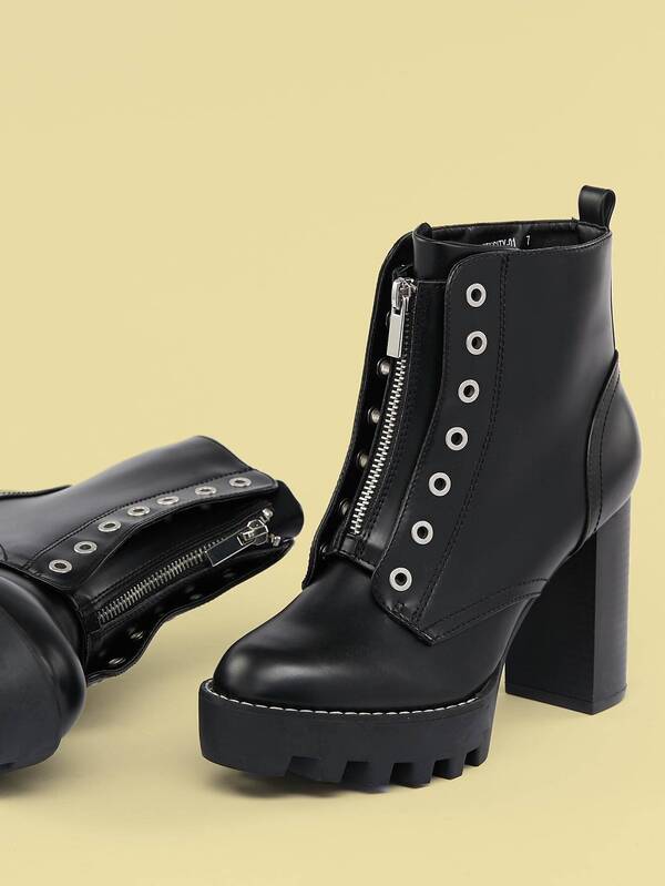 high heel hiking boots