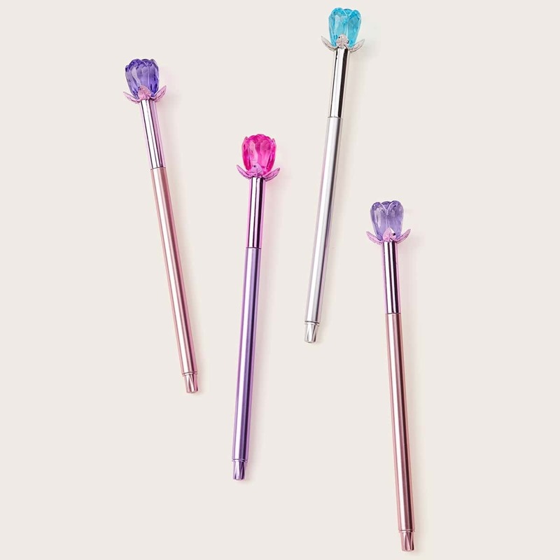 

Random Crystal Rose Decor Metallic Gel Pen 1pc