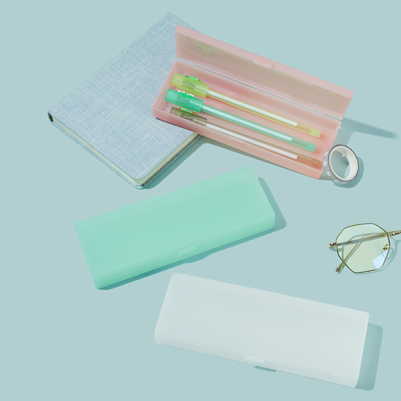 

1pc Translucent Matte Texture Pencil Case