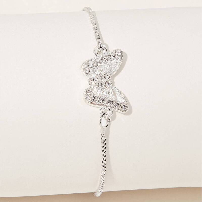 

Butterfly Decor Chain Bracelet, Silver