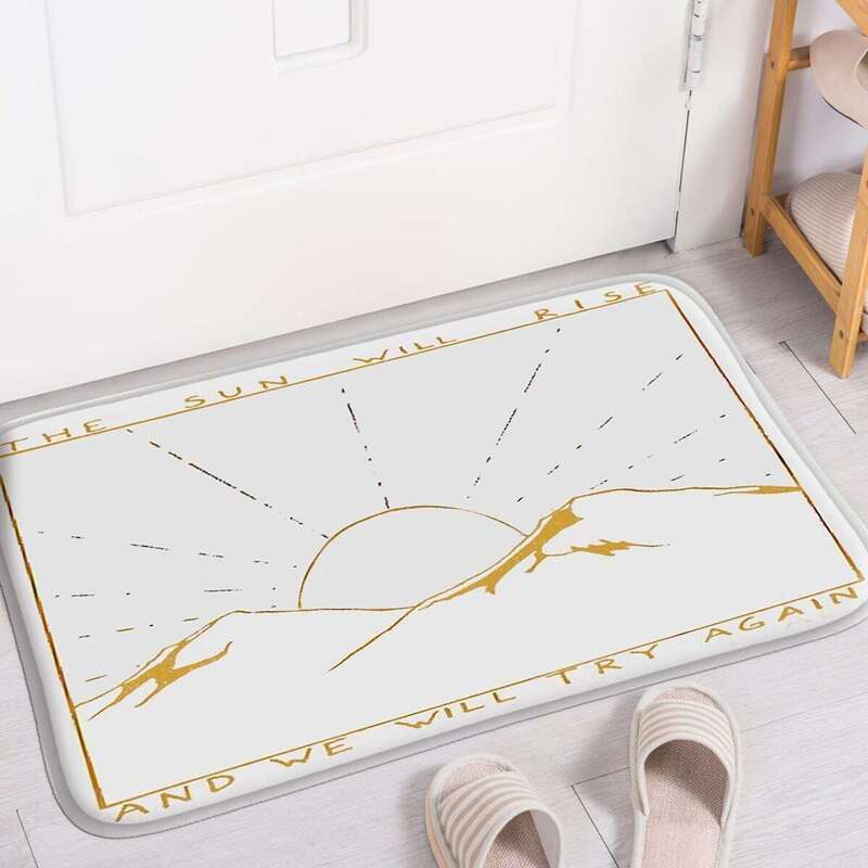 

Abstract Sunrise Print Floor Mat, White