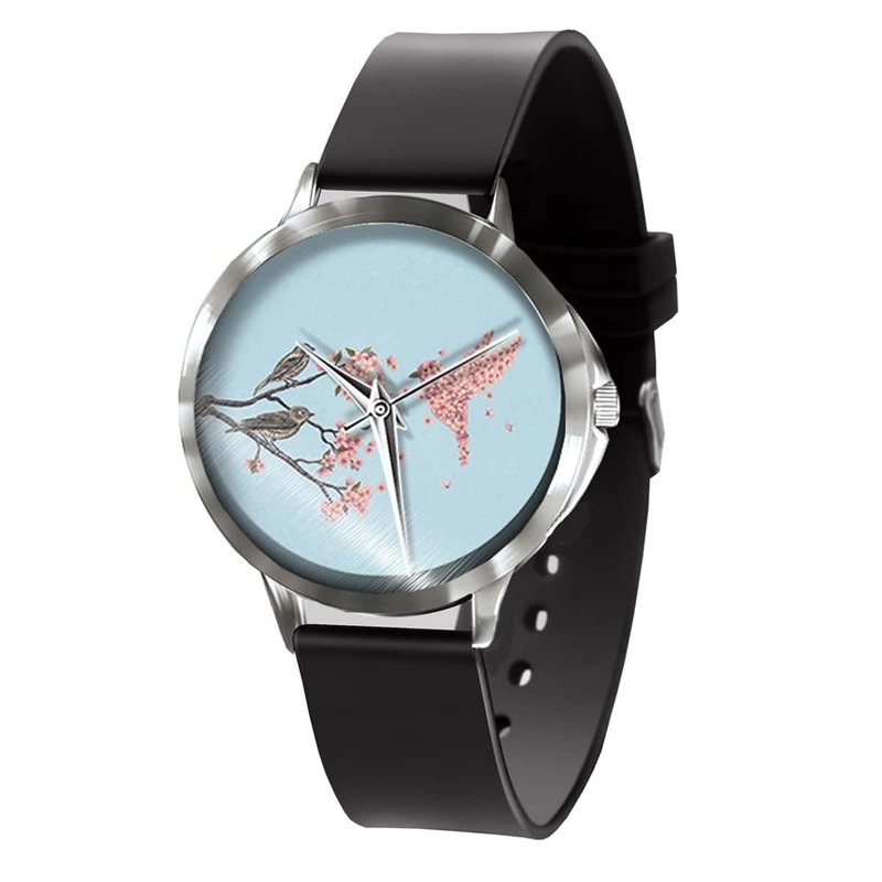 

Sparrow Print Round Dial Pointer Quartz Watch