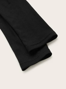 Muchica Áo thun Vai lạnh màu trơn màu đen Tao nhã - màu đen - Xem 3