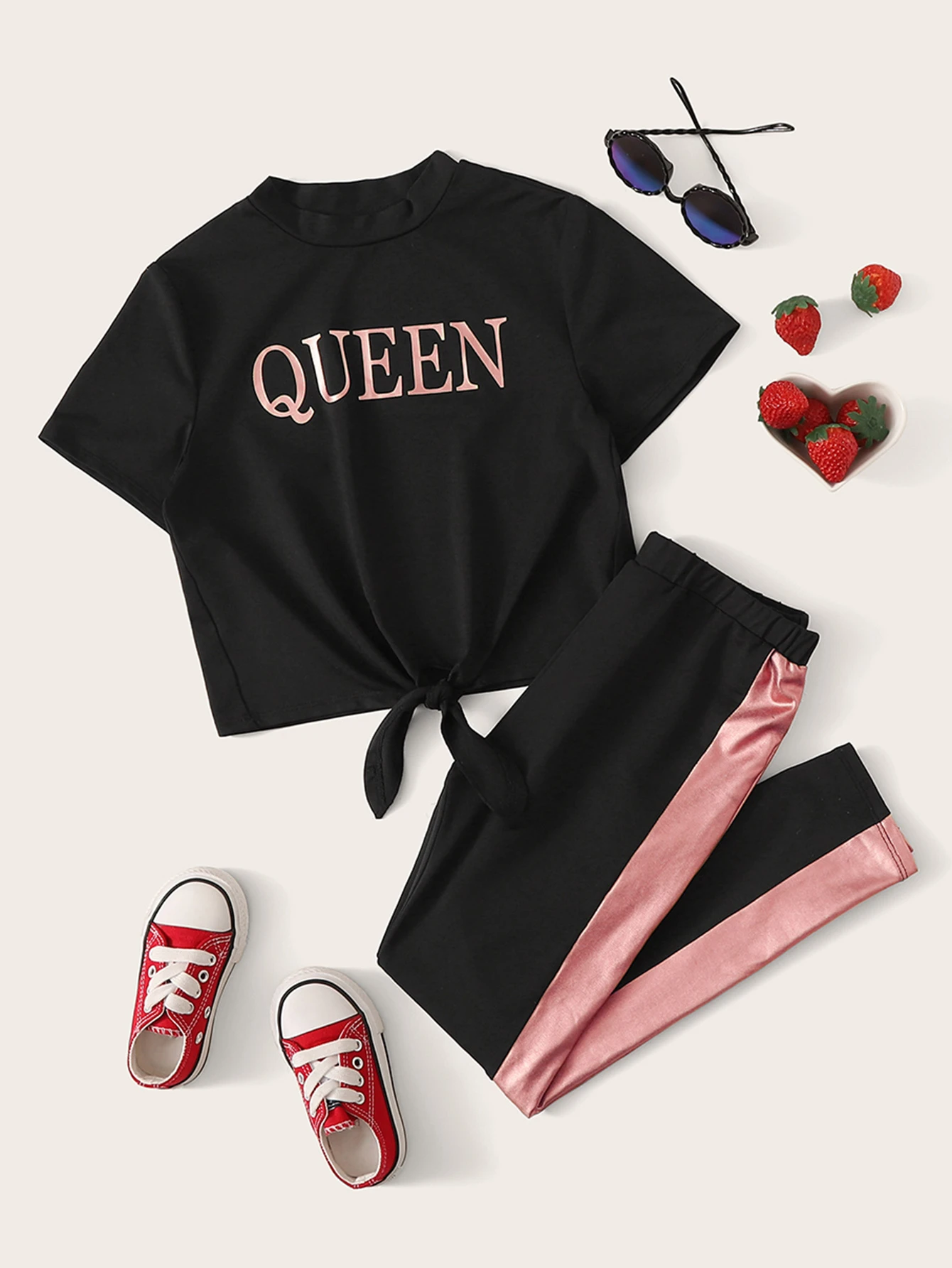 shein knot hem top