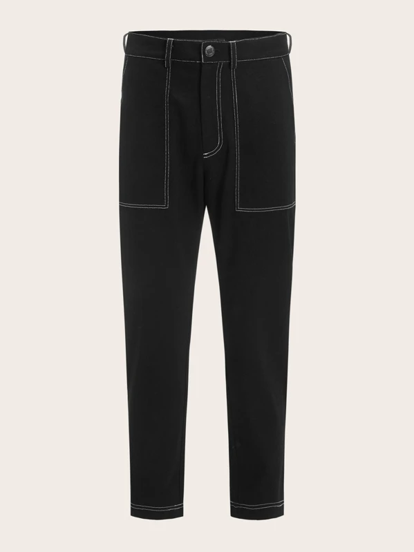 contrast stitch trousers mens
