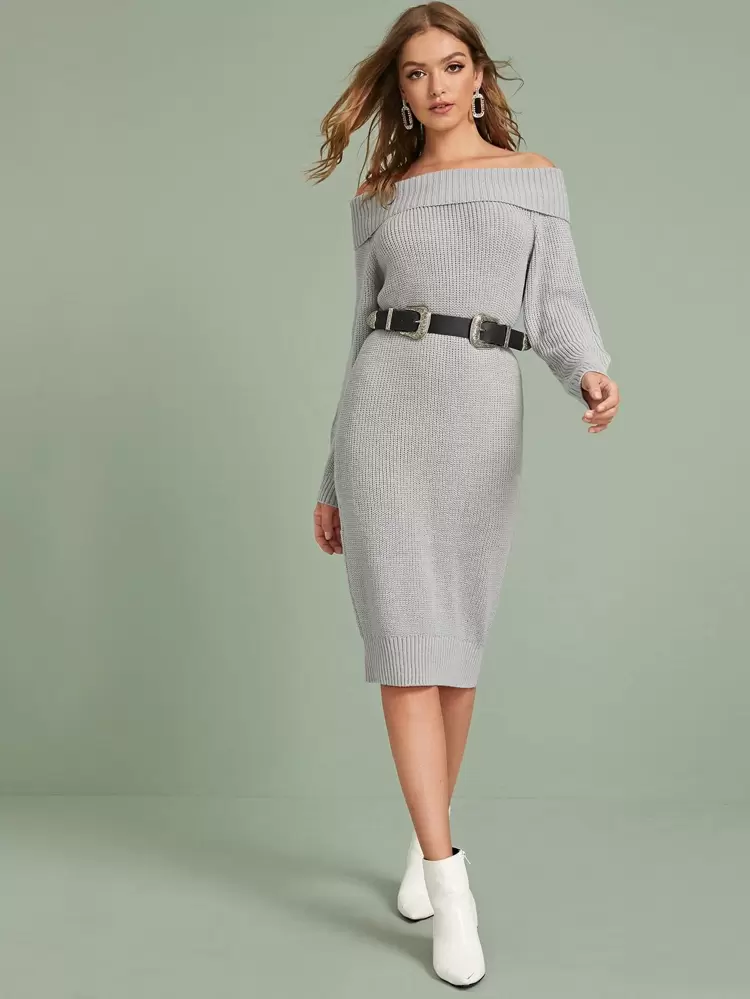 bardot sweater dress